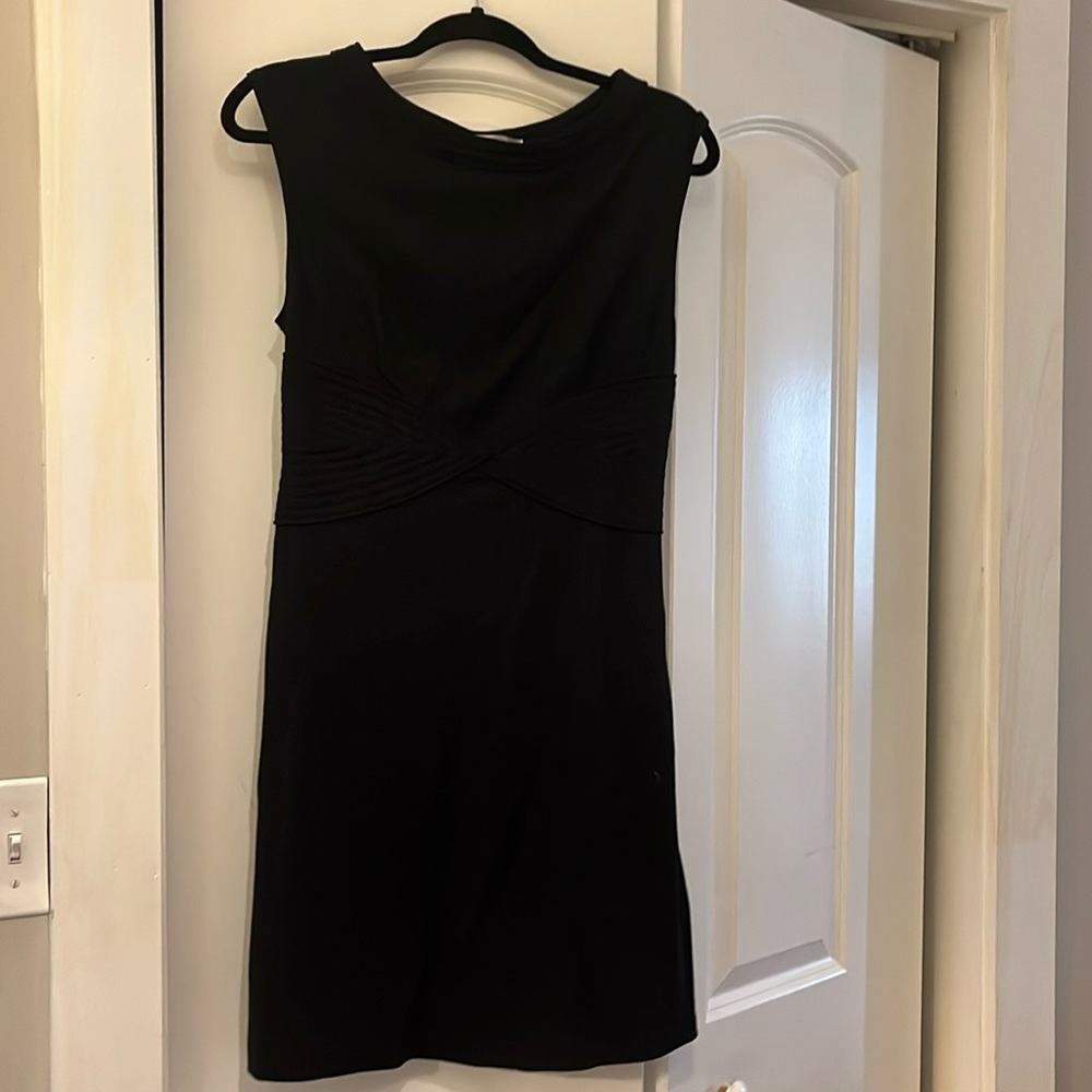 Black Max Studio sleevelesss black dress with waist detailing